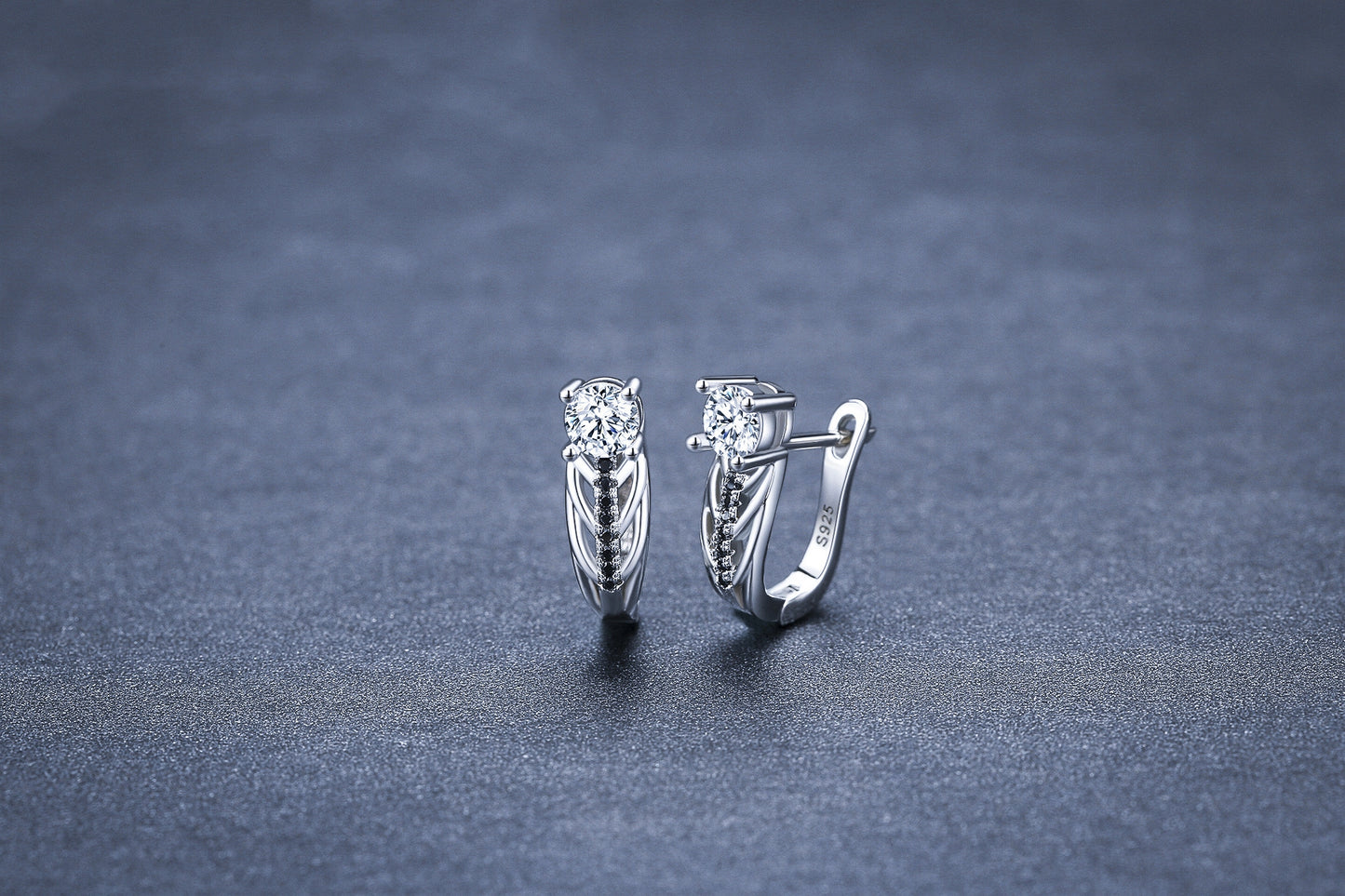 Elegant Hollow Copper Plated Zircon Earrings for Individual Use