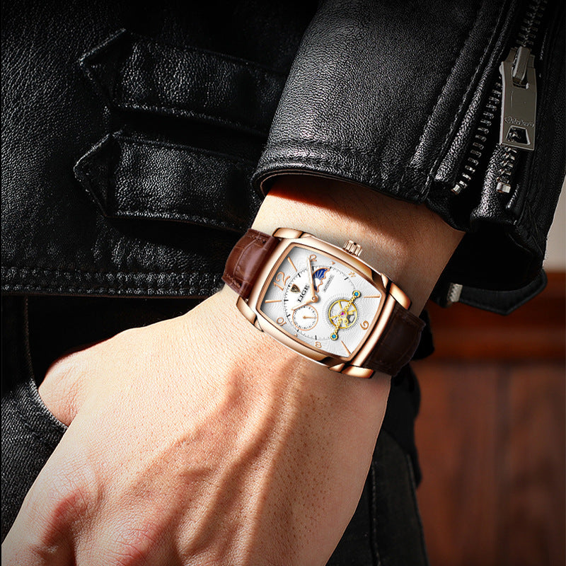 Men's Square Case Mechanical Watches - Multifunctional & Waterproof