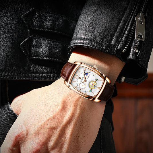 Men's Square Case Mechanical Watches - Multifunctional & Waterproof